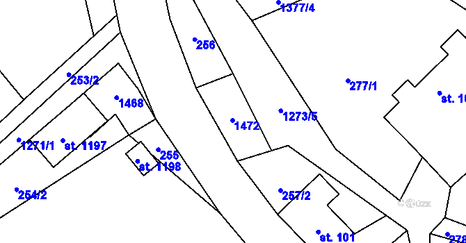 Parcela st. 110 v KÚ Hylváty, Katastrální mapa