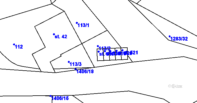 Parcela st. 517 v KÚ Hylváty, Katastrální mapa