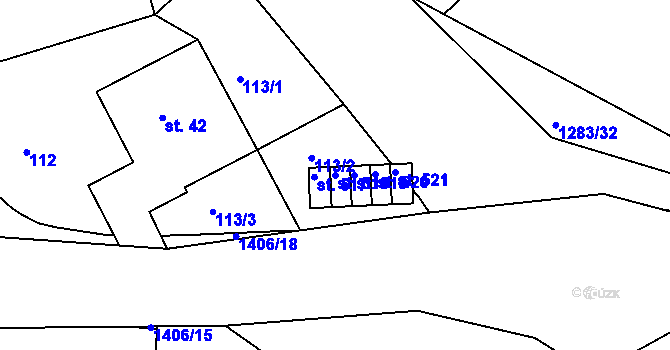 Parcela st. 518 v KÚ Hylváty, Katastrální mapa