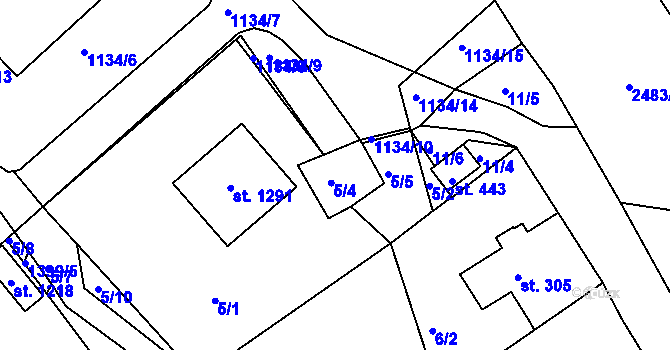 Parcela st. 940 v KÚ Hylváty, Katastrální mapa