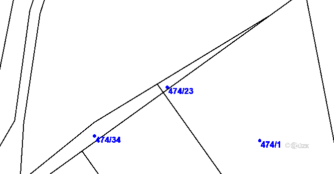 Parcela st. 474/23 v KÚ Hylváty, Katastrální mapa