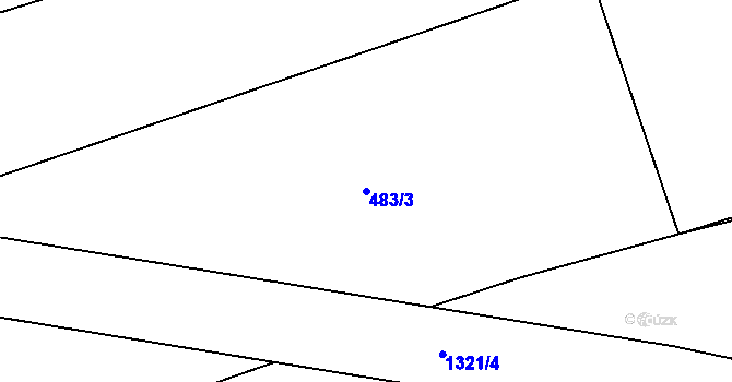 Parcela st. 483/3 v KÚ Hylváty, Katastrální mapa