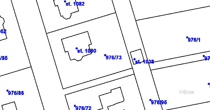 Parcela st. 976/73 v KÚ Hylváty, Katastrální mapa