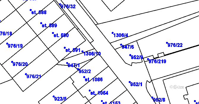 Parcela st. 947/7 v KÚ Hylváty, Katastrální mapa