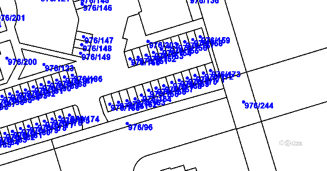 Parcela st. 976/167 v KÚ Hylváty, Katastrální mapa