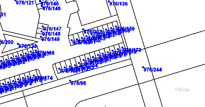 Parcela st. 976/169 v KÚ Hylváty, Katastrální mapa