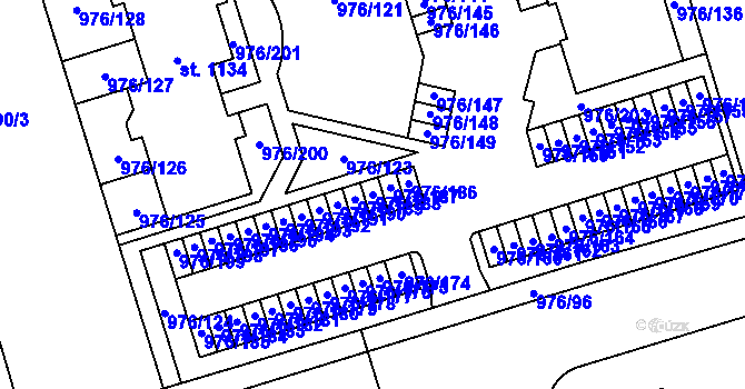 Parcela st. 976/188 v KÚ Hylváty, Katastrální mapa