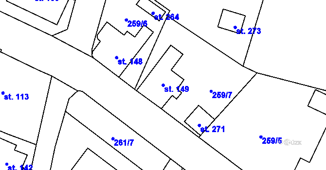 Parcela st. 149 v KÚ Kerhartice nad Orlicí, Katastrální mapa