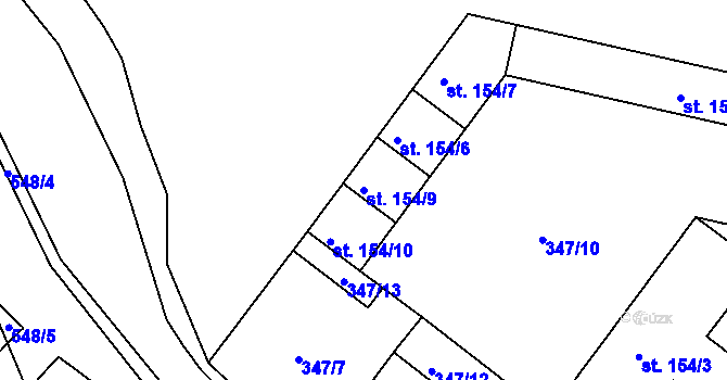 Parcela st. 154/9 v KÚ Kerhartice nad Orlicí, Katastrální mapa