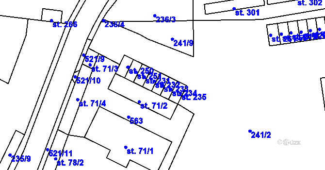 Parcela st. 233 v KÚ Kerhartice nad Orlicí, Katastrální mapa