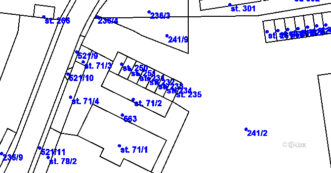 Parcela st. 234 v KÚ Kerhartice nad Orlicí, Katastrální mapa