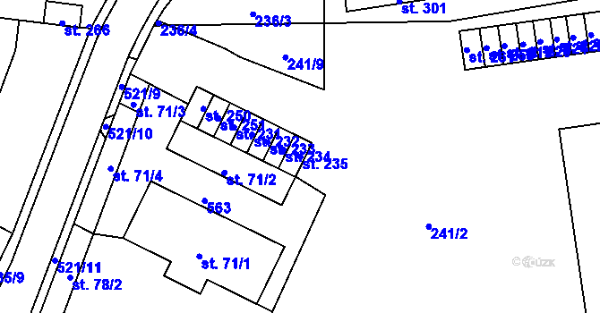 Parcela st. 235 v KÚ Kerhartice nad Orlicí, Katastrální mapa