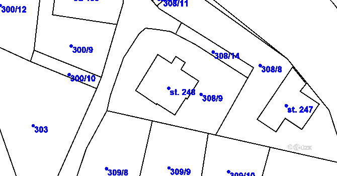 Parcela st. 248 v KÚ Kerhartice nad Orlicí, Katastrální mapa