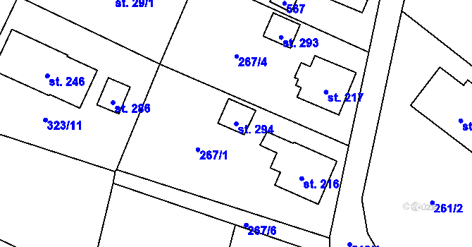 Parcela st. 294 v KÚ Kerhartice nad Orlicí, Katastrální mapa