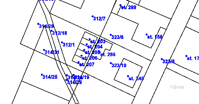 Parcela st. 295 v KÚ Kerhartice nad Orlicí, Katastrální mapa