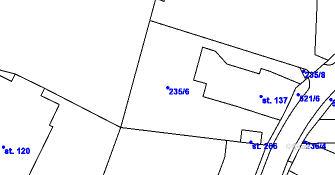 Parcela st. 235/6 v KÚ Kerhartice nad Orlicí, Katastrální mapa