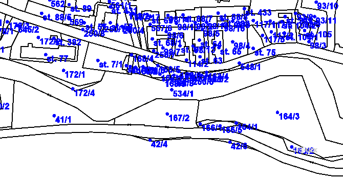 Parcela st. 534/1 v KÚ Kerhartice nad Orlicí, Katastrální mapa