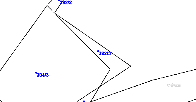 Parcela st. 382/3 v KÚ Kerhartice nad Orlicí, Katastrální mapa