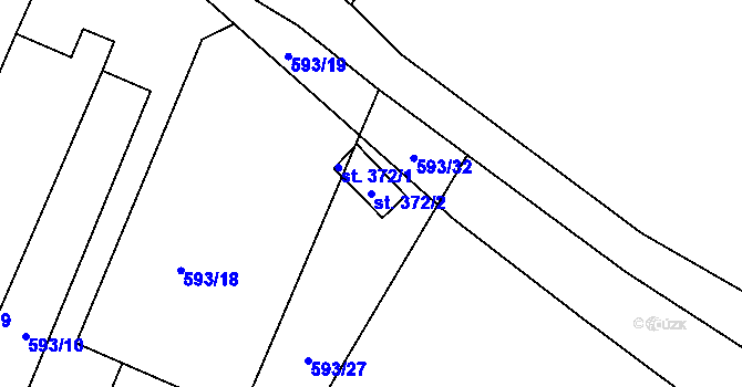 Parcela st. 372/2 v KÚ Oldřichovice u Ústí nad Orlicí, Katastrální mapa