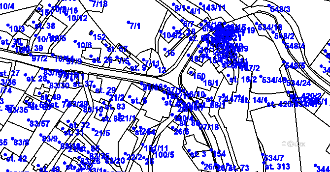 Parcela st. 97/1 v KÚ Gerhartice, Katastrální mapa