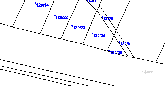 Parcela st. 120/17 v KÚ Gerhartice, Katastrální mapa