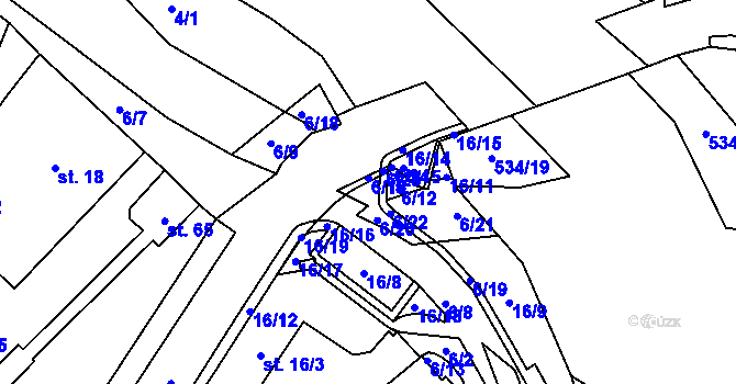 Parcela st. 6/20 v KÚ Gerhartice, Katastrální mapa