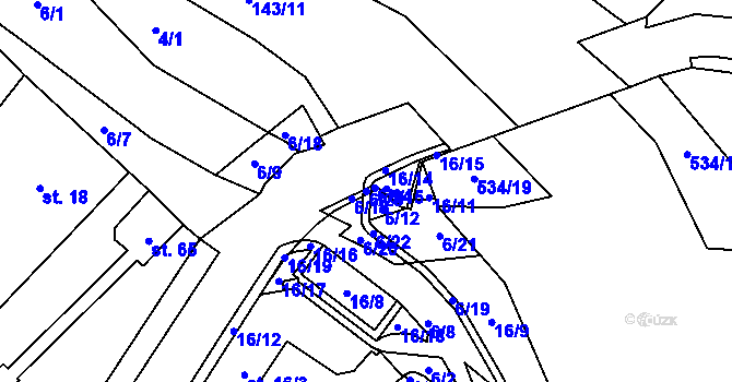 Parcela st. 6/23 v KÚ Gerhartice, Katastrální mapa