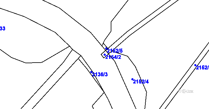 Parcela st. 2154/2 v KÚ Ústrašín, Katastrální mapa