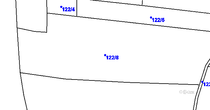 Parcela st. 122/8 v KÚ Čížky, Katastrální mapa