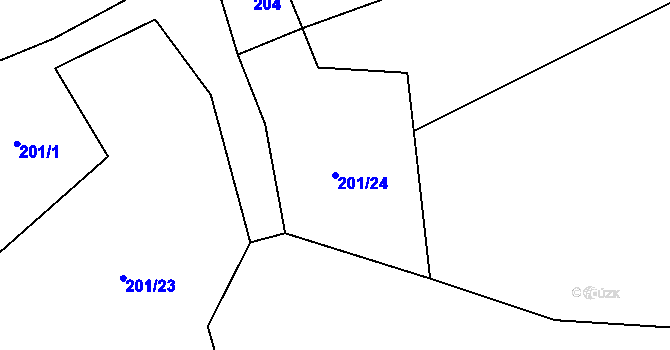 Parcela st. 201/24 v KÚ Čížky, Katastrální mapa
