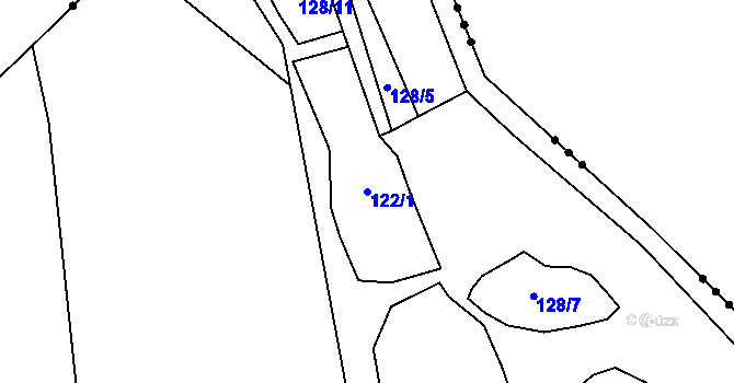 Parcela st. 122/1 v KÚ Čížky, Katastrální mapa