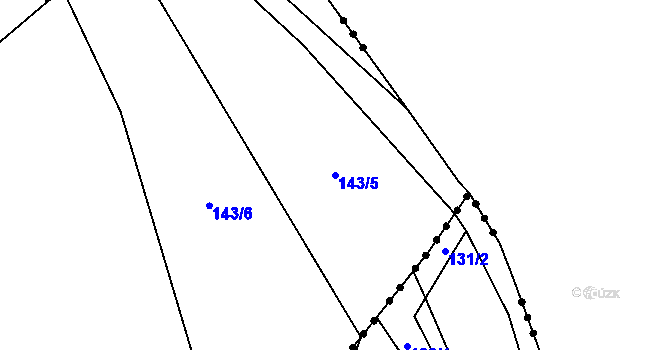 Parcela st. 143/5 v KÚ Úsuší, Katastrální mapa