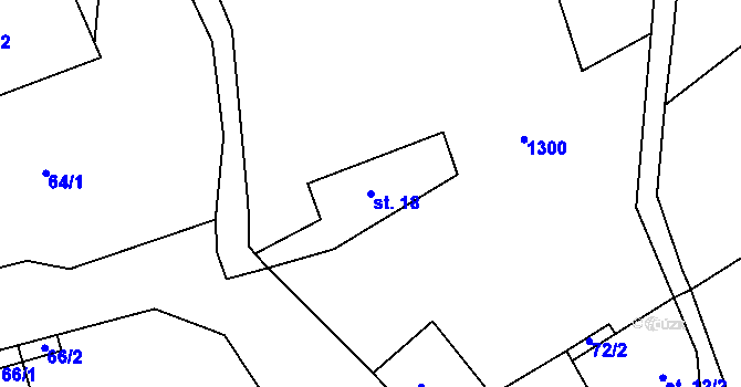 Parcela st. 18 v KÚ Habřina u Úštěku, Katastrální mapa