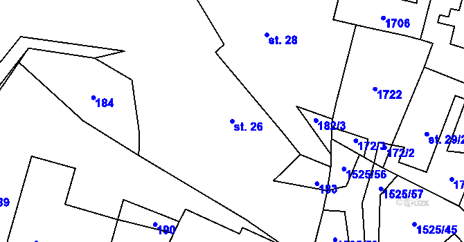 Parcela st. 26 v KÚ Lukov u Úštěku, Katastrální mapa