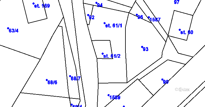 Parcela st. 61/2 v KÚ Lukov u Úštěku, Katastrální mapa
