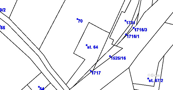 Parcela st. 64 v KÚ Lukov u Úštěku, Katastrální mapa