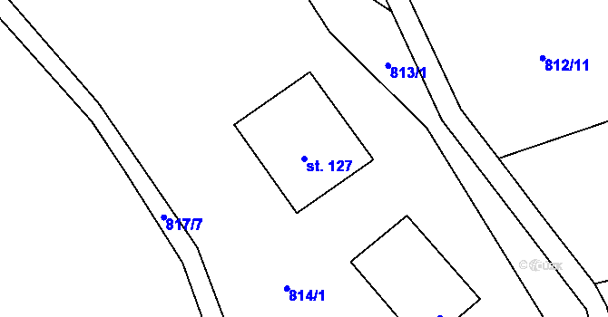 Parcela st. 127 v KÚ Lukov u Úštěku, Katastrální mapa