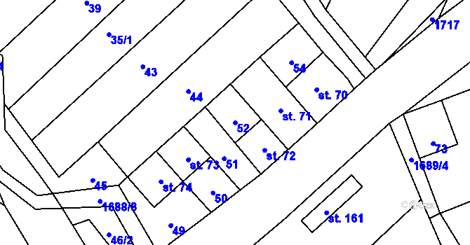 Parcela st. 52 v KÚ Lukov u Úštěku, Katastrální mapa
