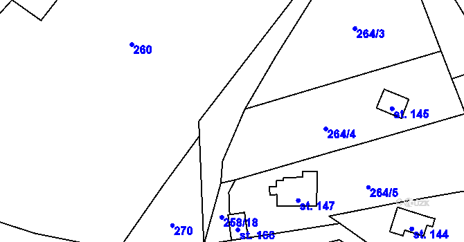Parcela st. 258/7 v KÚ Lukov u Úštěku, Katastrální mapa
