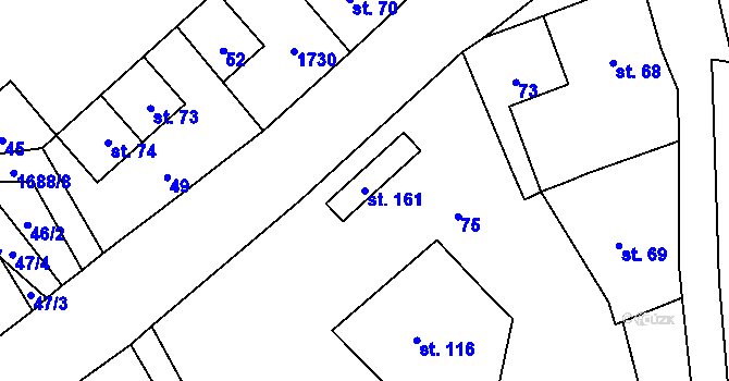 Parcela st. 161 v KÚ Lukov u Úštěku, Katastrální mapa