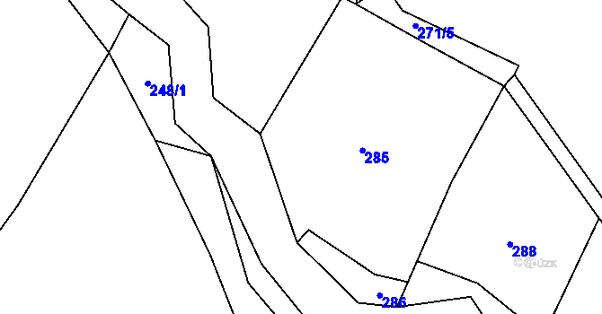 Parcela st. 282 v KÚ Lukov u Úštěku, Katastrální mapa
