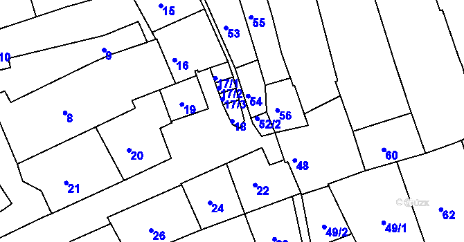 Parcela st. 18 v KÚ Úštěk, Katastrální mapa