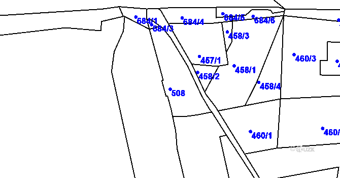 Parcela st. 508 v KÚ Úštěk, Katastrální mapa