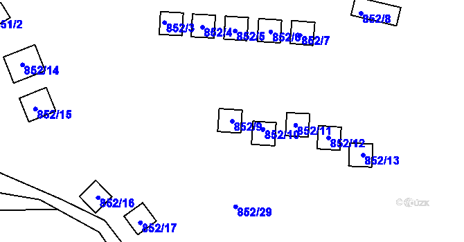 Parcela st. 852/9 v KÚ Úštěk, Katastrální mapa