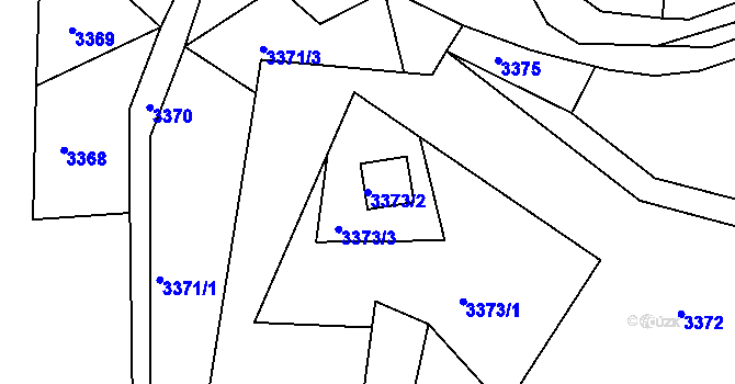 Parcela st. 3373/2 v KÚ Úštěk, Katastrální mapa