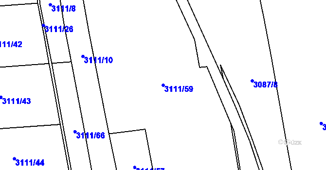 Parcela st. 3111/59 v KÚ Úštěk, Katastrální mapa