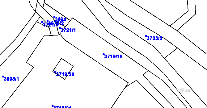 Parcela st. 3719/18 v KÚ Úštěk, Katastrální mapa