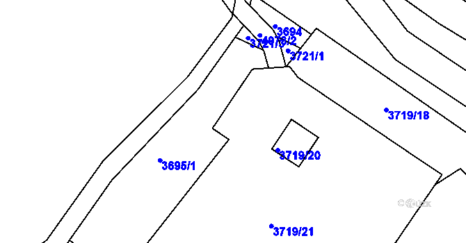 Parcela st. 3695/11 v KÚ Úštěk, Katastrální mapa