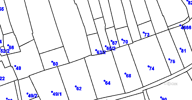Parcela st. 63/2 v KÚ Úštěk, Katastrální mapa
