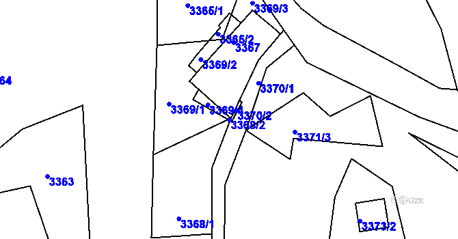 Parcela st. 3368/2 v KÚ Úštěk, Katastrální mapa